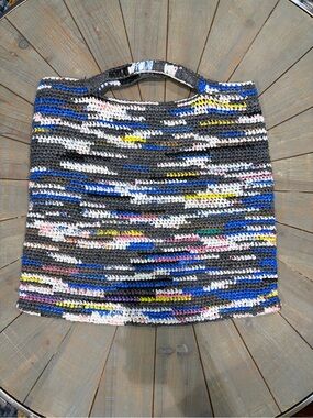 Large Handmade “plarn” Crochet Tote Bag 18”x19”